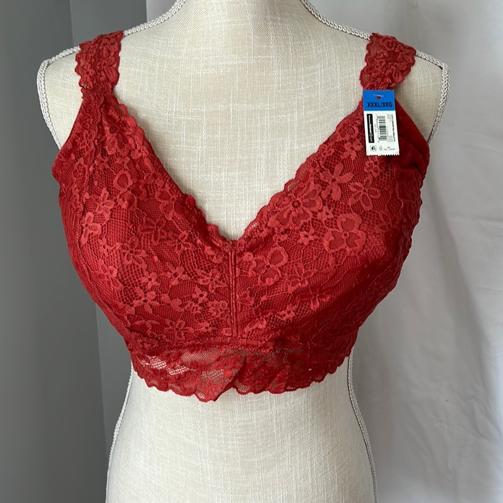 No Boundaries Lace Bralette Red